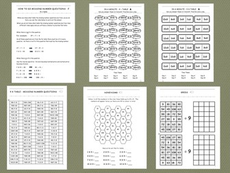 Nine Times Table - Comprehensive Workbook