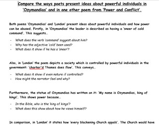 Comparing 'Ozymandias' and 'London'
