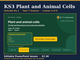 KS3 Activate B1.1 Cells: Plant and Animal Cells