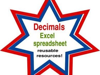 Decimals-4 rules of number reusable spreadsheets