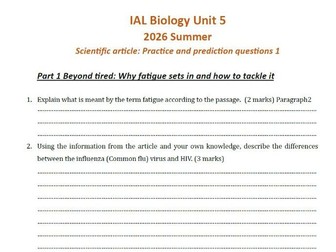 June 2026 Scientific article: Practice and prediction questions (part 1)