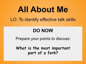 KS3 oracy scheme: All About Me