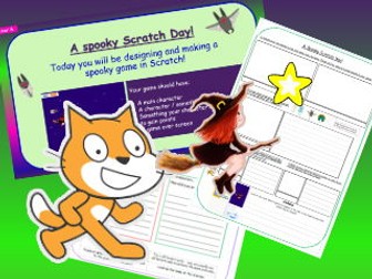 Year 6 – Spooky Scratch Day - Computing Game - Halloween themed Powerpoint, planning & worksheets