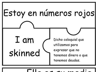 80 IDIOMS JIGSAW ~ KS3 GCSE ALEVEL SPANISH ~ THINKING SKILLS STARTER PLENARY GAME HOMEWORK