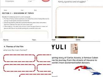 Yuli - film worksheet - Carlos Acosta, Cuba