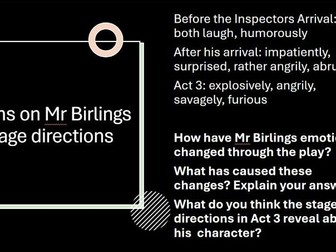 An Inspector Calls reading full SOW