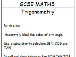 GCSE maths Trigonometry workbook and PPT with matching cards | Teaching ...
