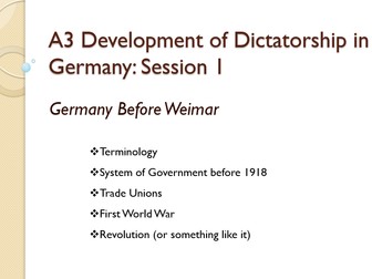 IGCSE Development of Dictatorship in Germany - FULL BUNDLE