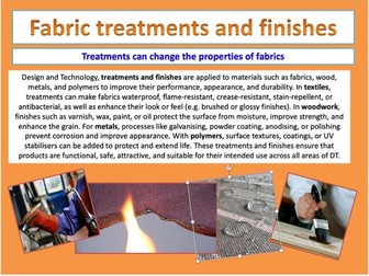 Design and technology fabric treatments and finishes guide