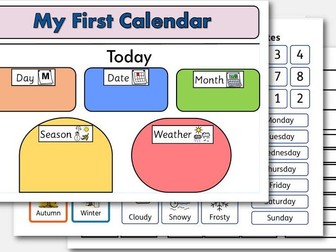 My first visual daily calendar EYFS