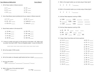 Year 4 Maths Mastery + answers. Autumn terms 1 + 2