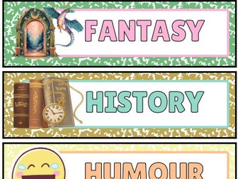 Book Genre Labels | Classroom Reading Display