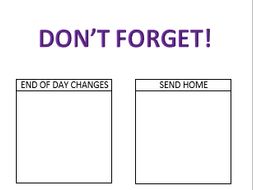 Don't Forget List | Teaching Resources