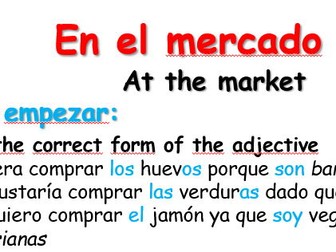 En el mercado - At the market - Spanish KS3/4