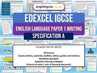 Edexcel IGCSE English Language Paper 1 Writing