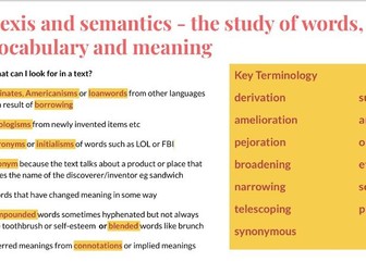 A Level English Language Frameworks (Language Change)
