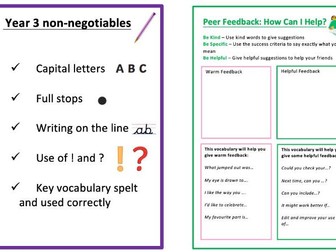 Year 3 to Year 6 Writing Non-Negotiables and Peer Assessment Template