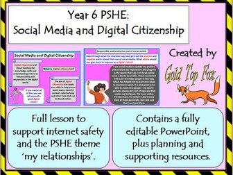 Year 6 PSHE & Online Safety Lesson - Social Media & Digital Citizenship