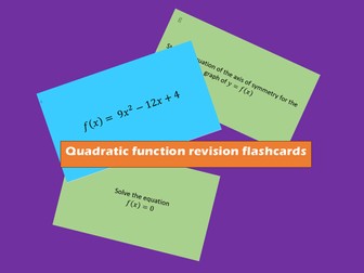 Quadratic Function Revision Flashcards