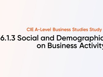 External influences on Business: Social and demographic