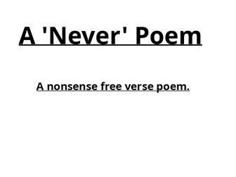 Year 2- Free-verse nonsense poetry lesson and all resources.