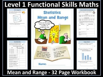 Mean and Range Workbook - Level 1 Functional Skills Maths