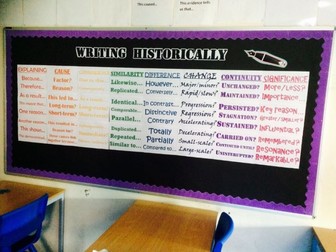 Writing Historically history classroom display