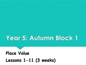 Year 5: Autumn Block 1 Place Value following White Rose Maths