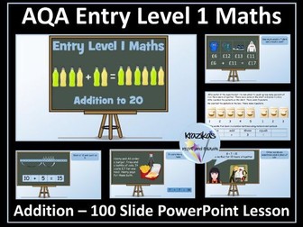 AQA Entry Level 1 - Addition to 20 PowerPoint Lesson