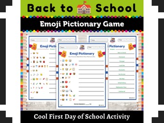 Back to School Emojis Pictionary Game : Decoding the School Emoji Puzzle