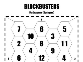 Blockbusters addition dice game