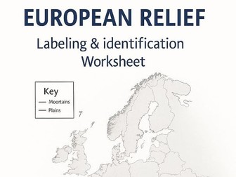 Europe Landforms – Map Labeling Worksheet (With Answers)