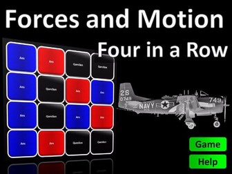 Four in a Row Interactive Quiz Game: Forces and Motion