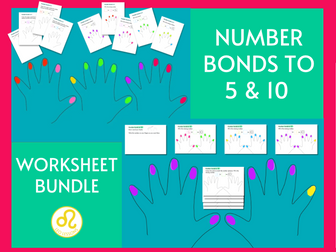 Number Bonds to 5 & 10 Worksheets Bundle