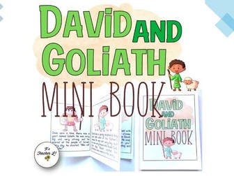 David and Goliath Bible Story Foldable Mini Book Grade 1 2 3 ELA