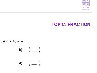 Fraction worksheet for 4th graders