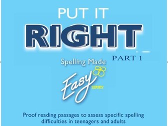 Spelling Made Easy ' Put it Right' Proof Reading Exercises PART 1