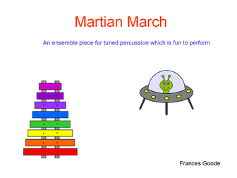 Martian March - A fun piece for xylophones with an option part for glockenspiels