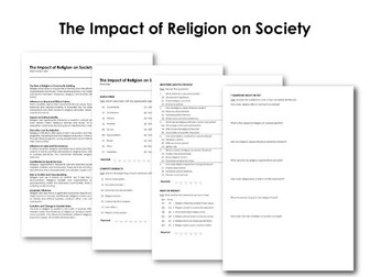 The Impact of Religion on Society (Infotext and Exercises)