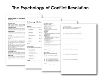 The Psychology of Conflict Resolution