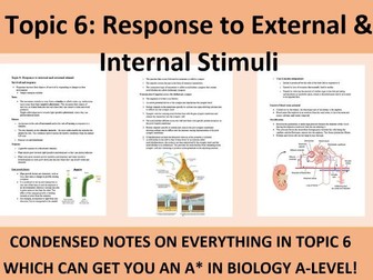 A-Level Biology Revision Guide Topic 6 Response to Internal & External Stimuli