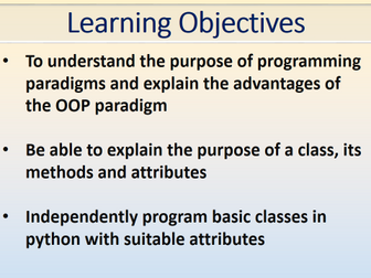 OOP Python - A Level - Object-oriented Programming