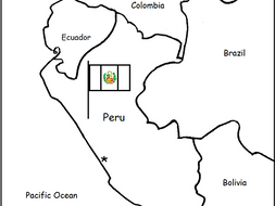 PERU - Printable handouts with map and flag to color by tspeelman ...