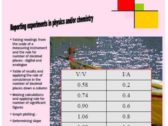 EXPERIMENTAL REPORT GUIDE IN PHYSICS - IGCSE, AQA and GCSE