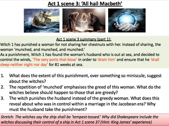 Macbeth/Lady Macbeth/The Witches- Grade 9 analysis : 14 lessons