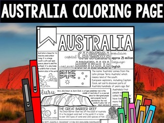 Australia Colouring and Info Sheet