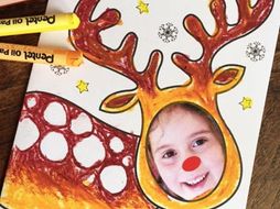 Christmas Cards Art Activity, Personalised Reindeer - add your photo