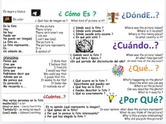 Spanish GCSE literacy mat Describe la foto