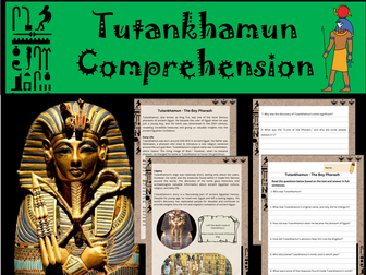 Tutankhamun Comprehension Sheets| Ancient Egypt