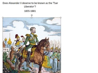 Alexander II lessons for A Level History OCR 1855-1964